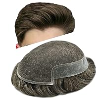 Vista 78 de Toupee - Sistema de cabello humano no quirúrgico para hombres Toupee indetectable de encaje para hombres, extensiones de cabello gris 100% cabello