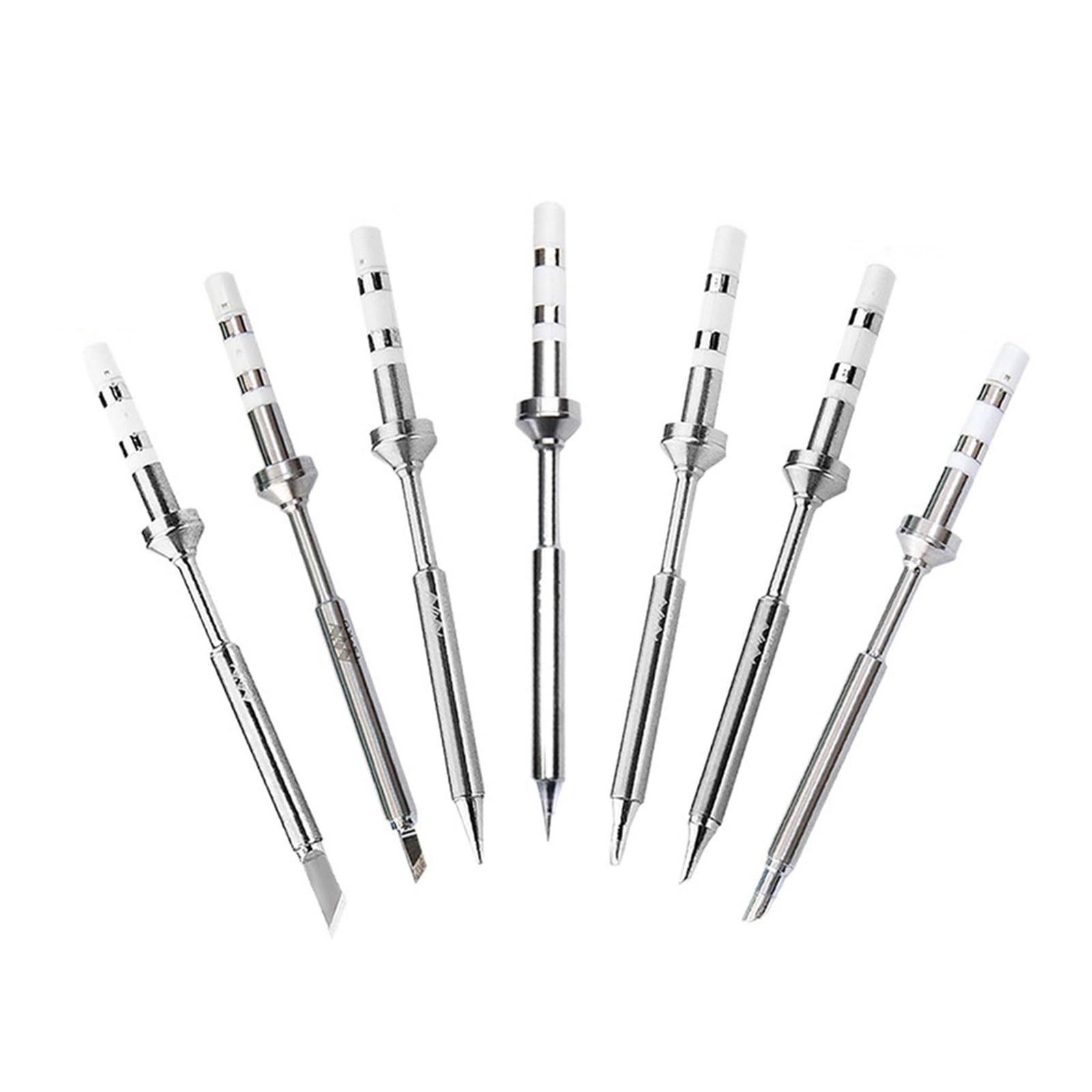 Soldering Iron Tips,Soldering Iron,TS100 TS101 Soldering Tip Lead Free B2 BC2 C4 D24 K I KU Replacement Electric Iron Tip Bit Head(TS KU)