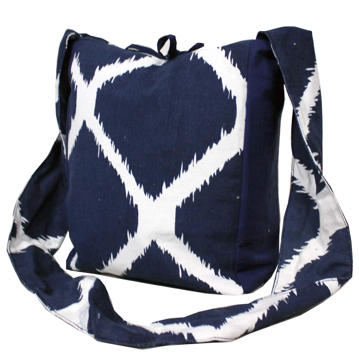 Dekor World Cotton Navy Blue Ikat Printed Jhola Bag (Pack of 1 Piece) (B07GQTXNVG) Amazon Price History, Amazon Price Tracker