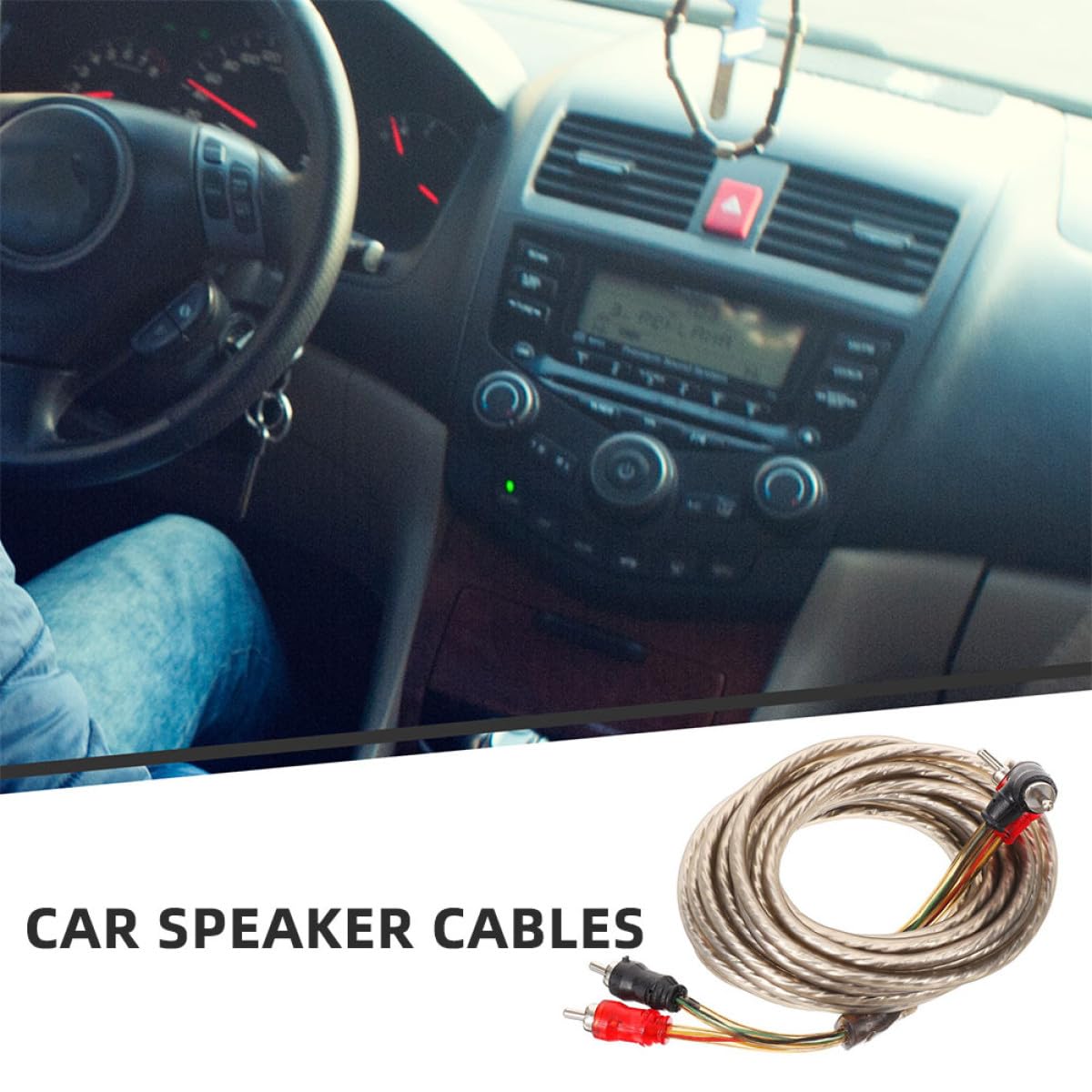 Outanaya Car Power Subwoofer Cable Kit 5m Pure Copper Speaker Wire for Car Audio System Subwoofer Wiring Installation Automotive Audio Accessories