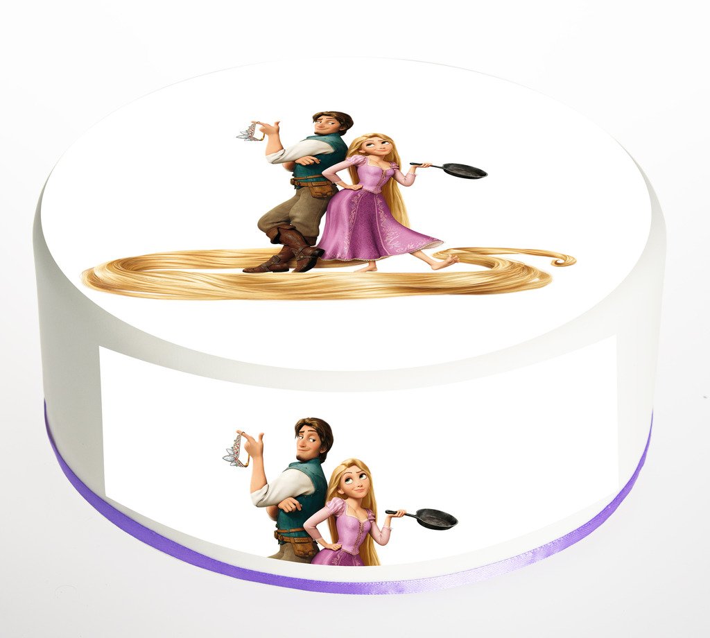 Buy Tangled 9.5" Inch Round Circular Edible Cake Topper Decoration ...