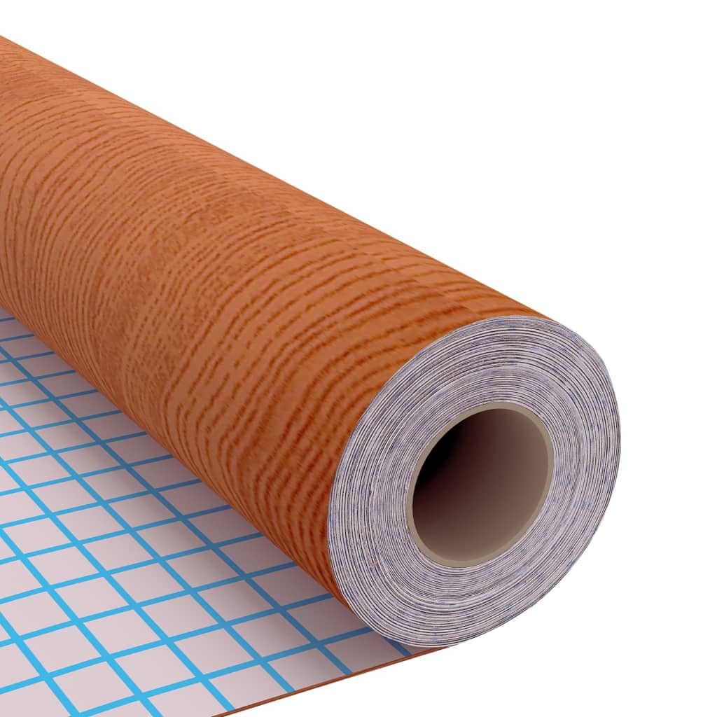 Lámina Autoadhesiva para Muebles con PVC, Efecto Madera, Papel Adhesivo para Muebles, Vinilos para Muebles, Adecuada para Puertas Y Paredes, Roble Claro, 500 x 90 cm