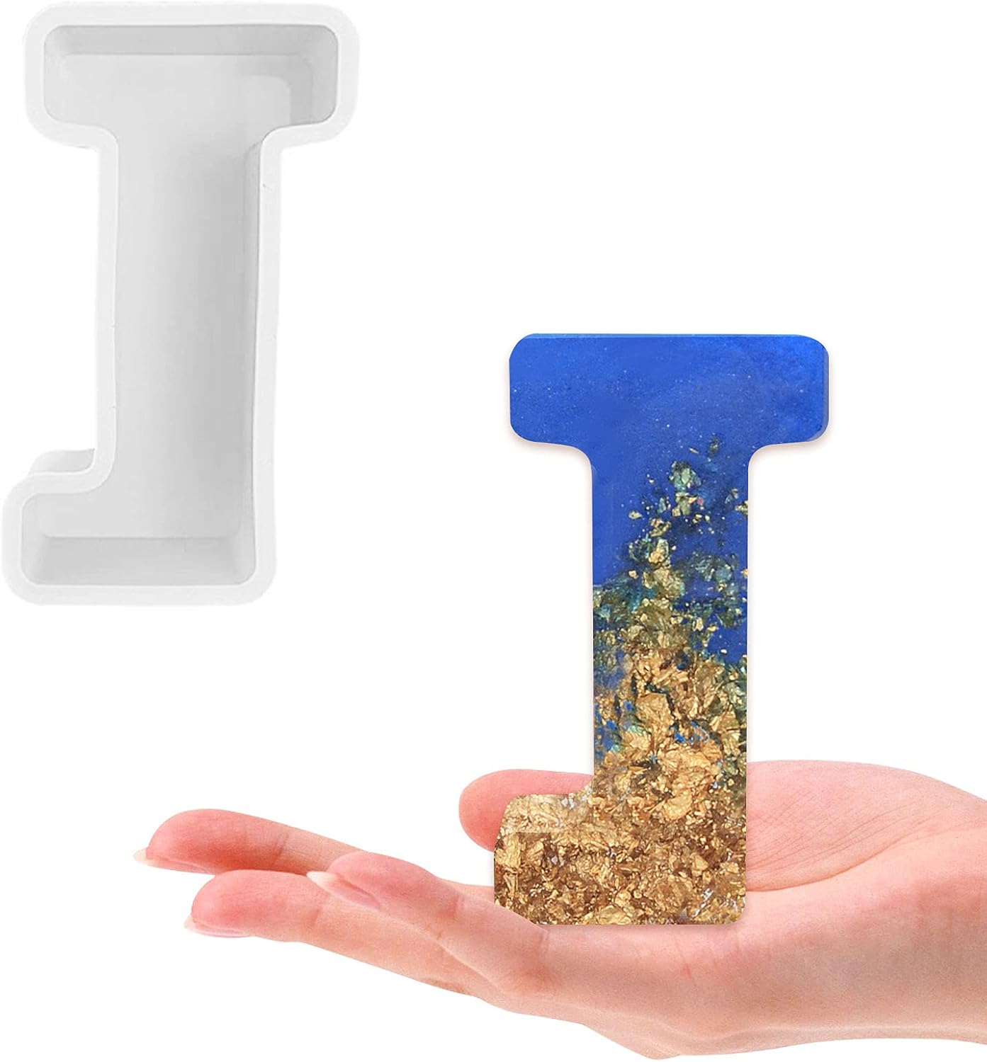 Large Letter Molds for Resin, 4 Inch 3D Silicone J Capital Alphabet Epoxy Resin Molds, A to Z Big Resin Letter Molds for Making Letters, Extra Giant Molds, Home Party Decoration, Art Craft Ornaments