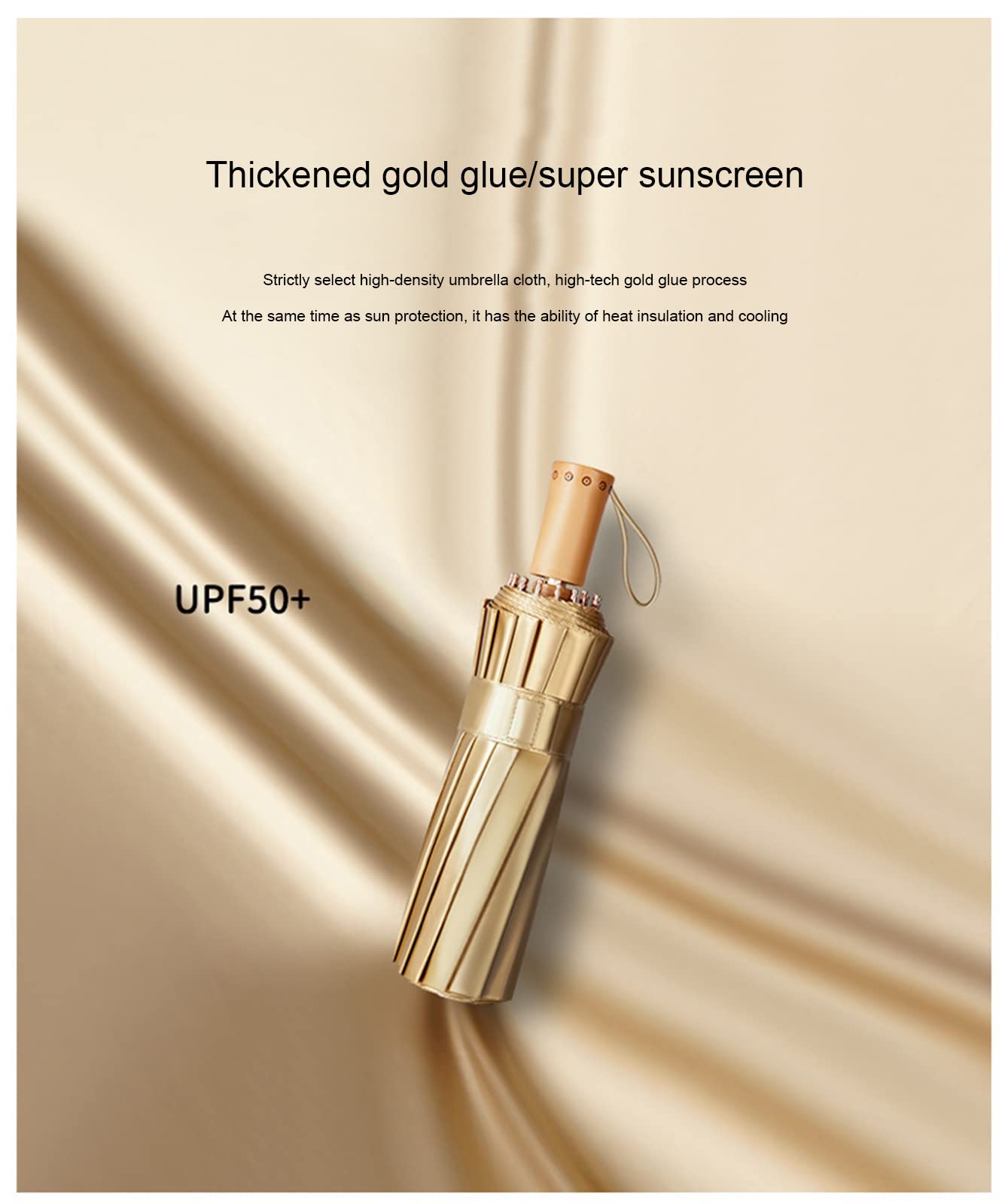 Paraguas Paraguas de Viaje a Prueba de Viento, Paraguas Plegable Impermeable Anti-UV con Pegamento Dorado Engrosado de 16 Varillas, Paraguas para Hombres y Mujeres