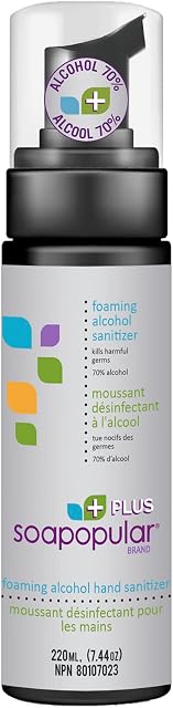PLUS 70% Alcool Mousse mains sanitizer. & Sans colorant 220mL