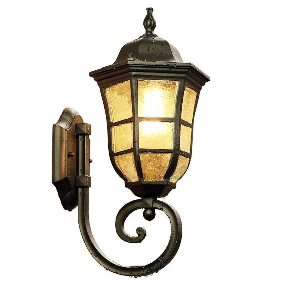 JYBNBBE Outdoor Wall Lantern, Retro Industrial IP54 Waterproof Aluminum Wall Lamp E27, Garden, Patio, Courtyard,Noir