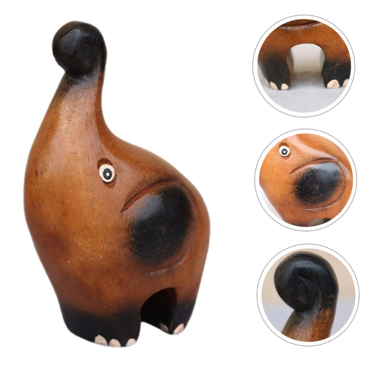 STOBAZA 2stücke Handgefertigte Holzfigur Eines Kleinen Elefantenskulptur Für Stilvolle Wohnkultur Langlebige Dekoration Für Tisch Oder Schreibtisch
