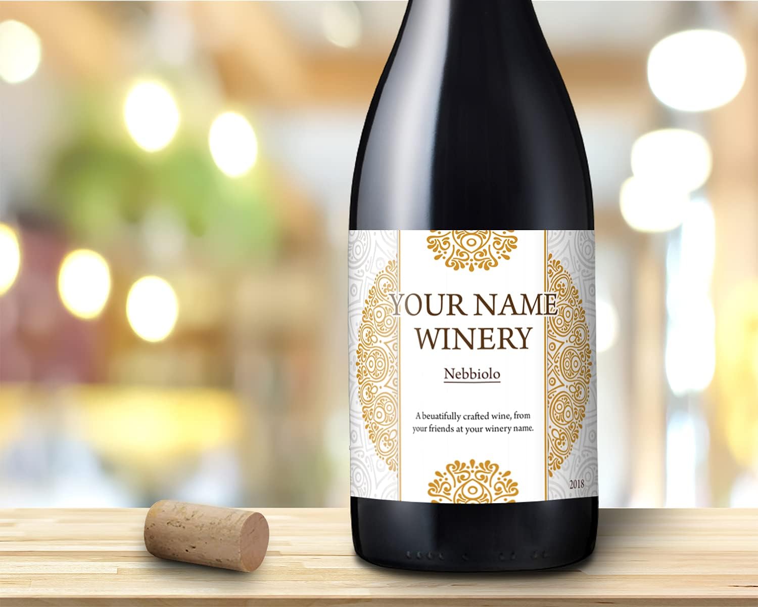 Personalized Custom Wine Labels- Set of 30 Removable and Reusable Wine Labels for Home Winemakers and Brewers- Aztec 4x3.3