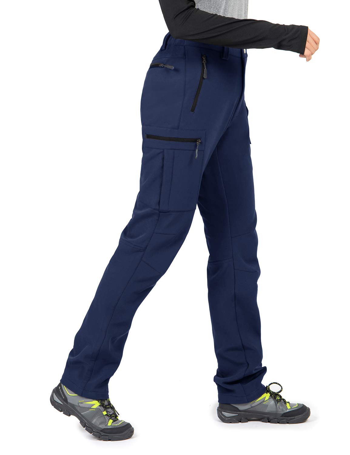 Wespornow Women's-Fleece-Lined-Hiking-Pants Snow-Ski-Pants Water-Resistance-Outdoor-Softshell-Insulated-Pants for Winter