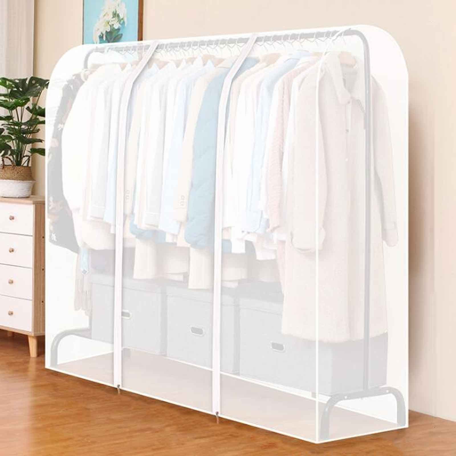 Yxbdd B Moisture-Proof Clothes Rail Covers - Clear Wardrobe Dust Cover For Hanging Suits And Garments, Zip Clothing Protector, Waterproof 1.9Ft-6Ft Garment Ags