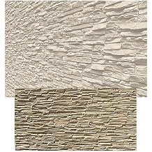 3D Faux Stone Wall Panels, PU Natural Stone Imitation Wall Art Tiles, Coverage Accent Wall Stickers for Ceiling Bedroom Living Gaming RoomYellow,23.6x47.2in/2pcs