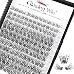 Glowing Win 144PCS Cluster Lashes Natural Look Wispy False Eyelashes Individual DIY Lash Extensions Transparent Band Eyelash Extensions At Home C D Curl Strip Eye Lashes Mix 8-16mm