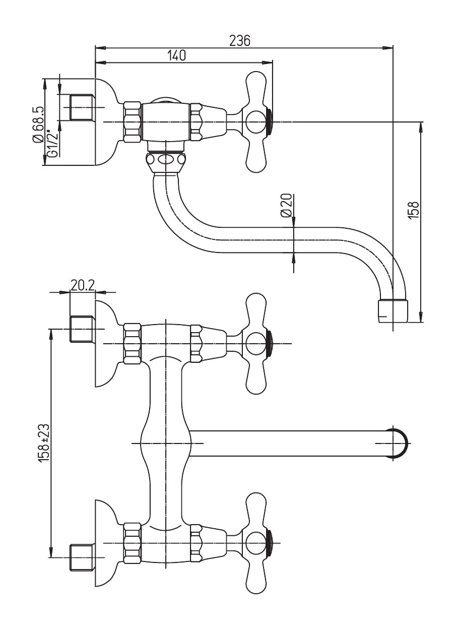 Paini - Liberty CR501: Grupo fregadero de pared