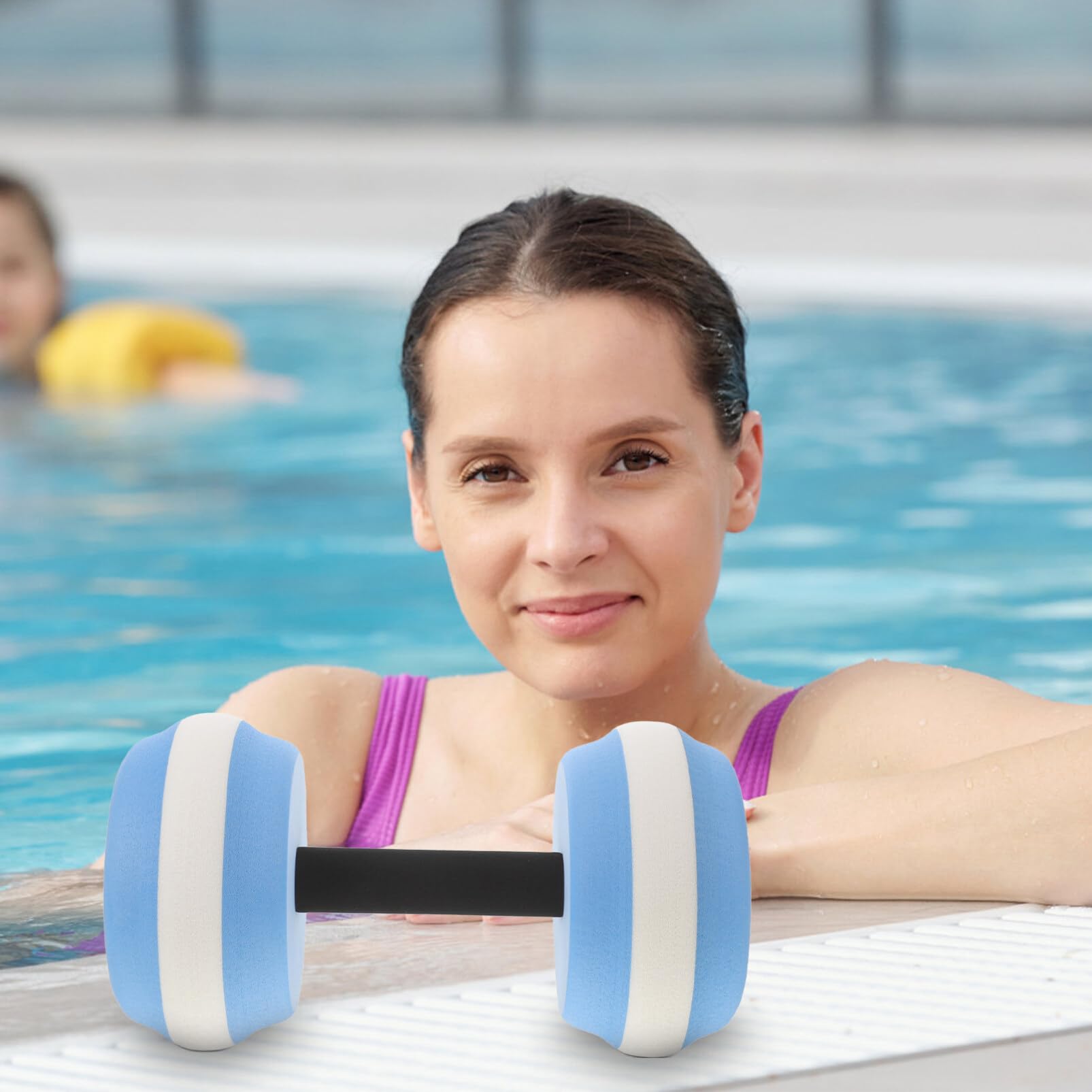 LIOOBO Aquatic Exercise Dumbells: Water Dumbbells Set, Water Exercise Foam Dumbbells, Water Fitness Dumbell for Pool Use Blue 1 Pair