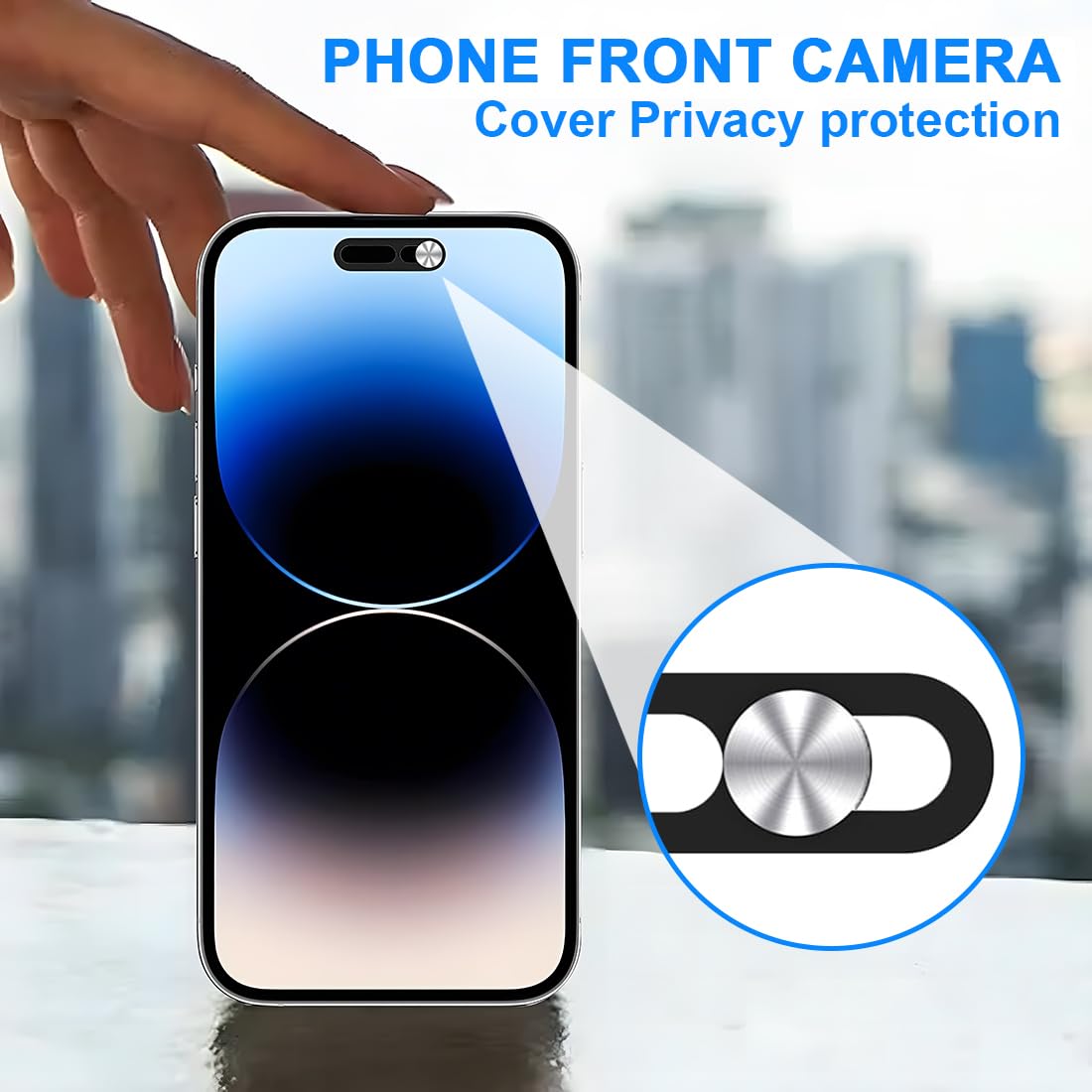 2 Pièces Caches pour Caméra Frontale, Amovibles, Compatibles avec Phone 16/16Plus/16Pro/16Pro Max/17, Protègent la Confidentialité et la Sécurité, N'affectent pas la Reconnaissance Faciale