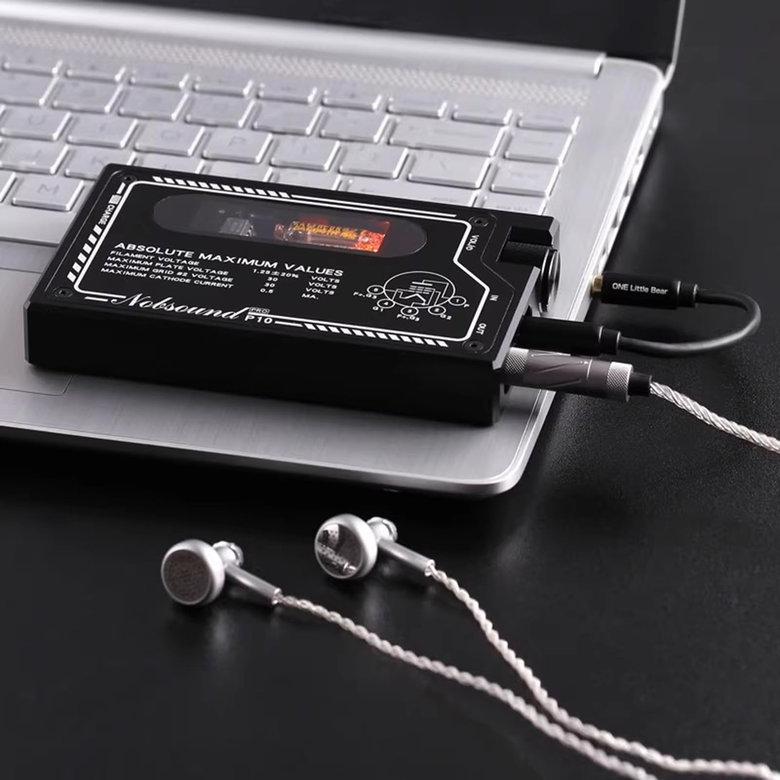 Amplificatore per Cuffie, Amplificatore Valvolare per Cuffie, Mini Audio Stereo Hi-Fi, Valvole Sostituibili, Uscita Jack da 3,5 Mm, Ricaricabile, Amato dagli Appassionati di Audio
