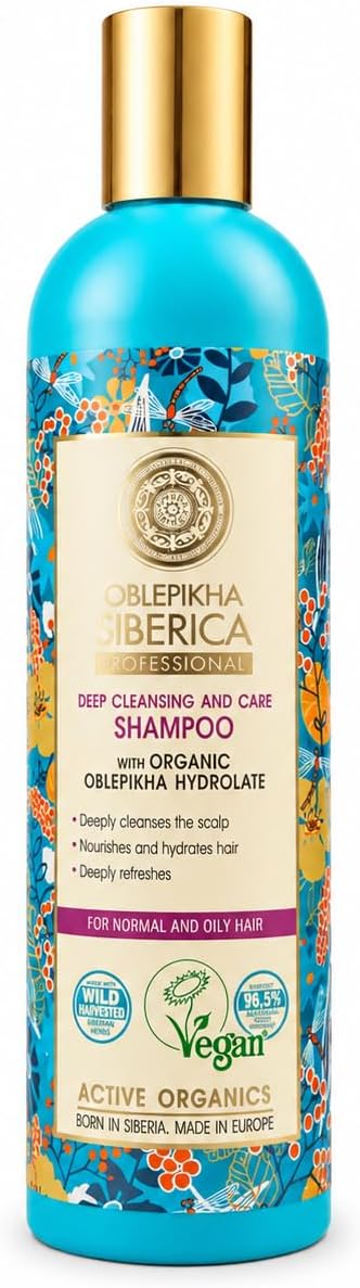 Professional Oblepikha Deep Cleansing and Care Shampoo for Normal and Oily Hair with Organic Oblepikha Hydrolate, 400 ml