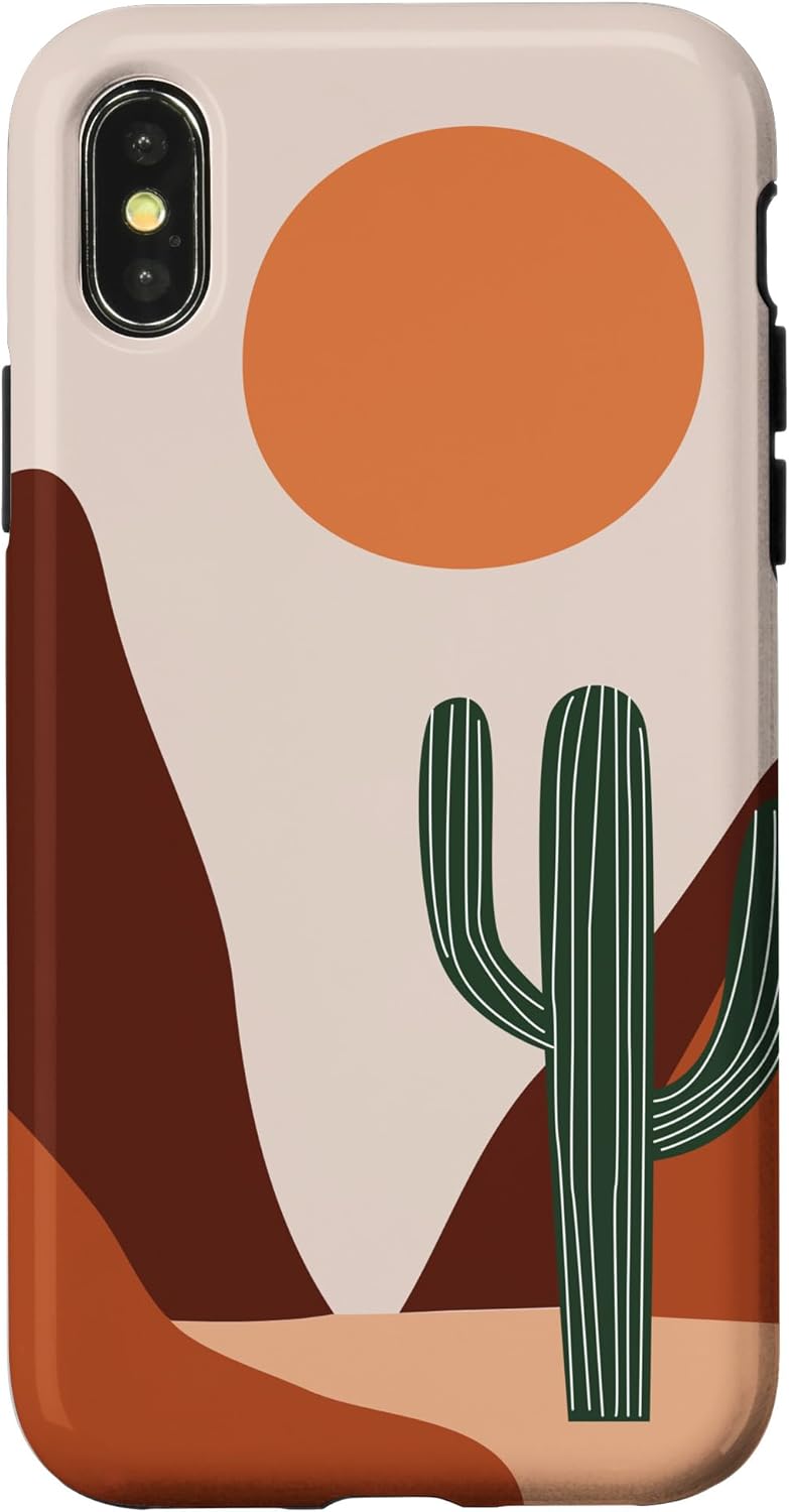 Cute Boho Terracotta Desert Cactus Southwestern Aesthetic Case for iPhone 13 Pro