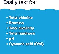 Vista 3 de HTH 1275 Kit de prueba de 6 vías para el cuidado de piscinas, probador químico de agua para piscinas, 100 pruebas