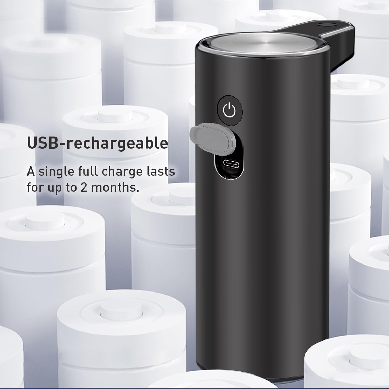 EKO Aroma dispenser showing the USB charging port