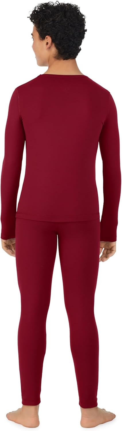 Cuddl Duds Boys Heavyweight Cold Weather Fleece Lined Thermal Set – Long Sleeve Shirt & Leggings – Long Johns for Kids - Image 3