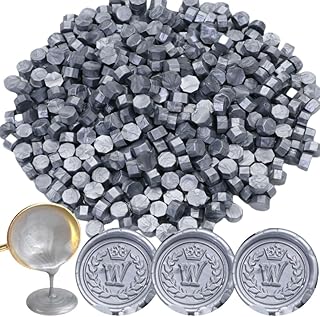 300Pcs Silver Sealing Wax Beads, Vintage Wax Seal Beads for WaxSeal Stamp, Great for Embellishment of Wedding Invitation, Envelope, Gift Wrapping, Wine Package (Silver)