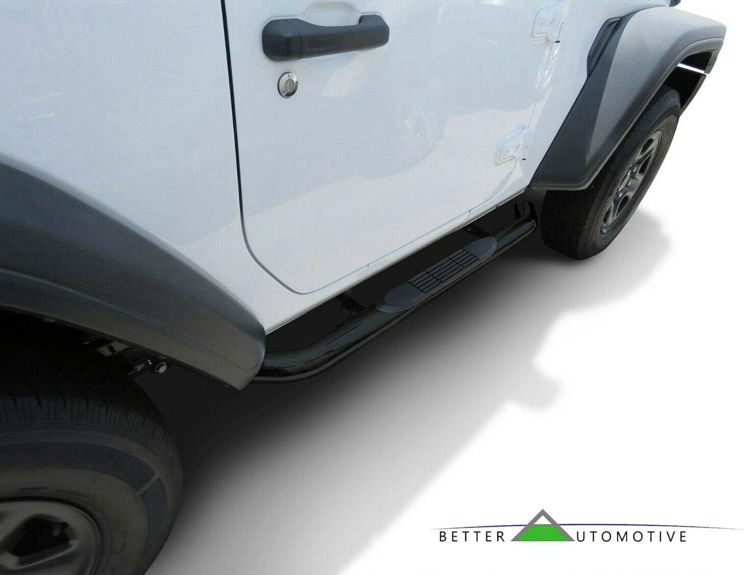 Side Steps Running Boards Compatible with 2018-2026 Jeep Wrangler JL 2 Door 3" Black Side Bars Step Rails NERF Bars Off Road Accessories 2 Pcs