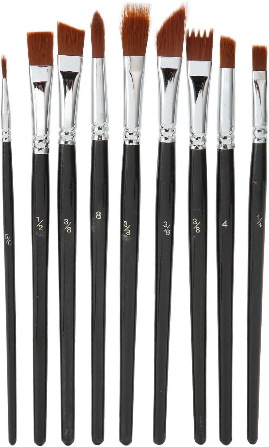 12pcs Oil Brushes, Artist Brush Set, Nylon Hair Oil Brushes, Acrylic