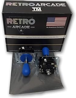 RetroArcade.us Mag-Stik-Plus Arcade Joystick player switchable from 4 to 8 way from the top of the panel (Blue)