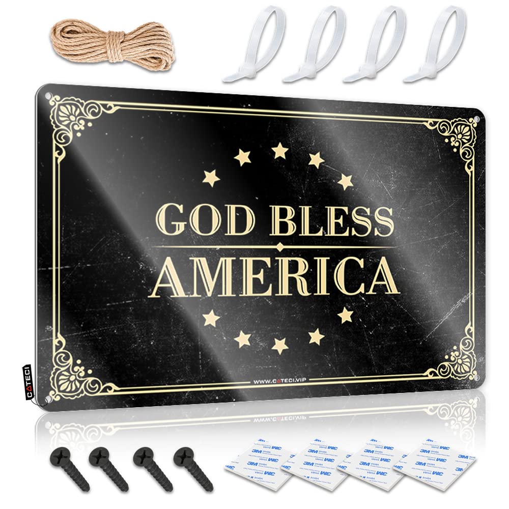 Funny Kitchen Decor God Bless America Tin Sign Bar Sign Metal Metal Home Sign(30X40CM)
