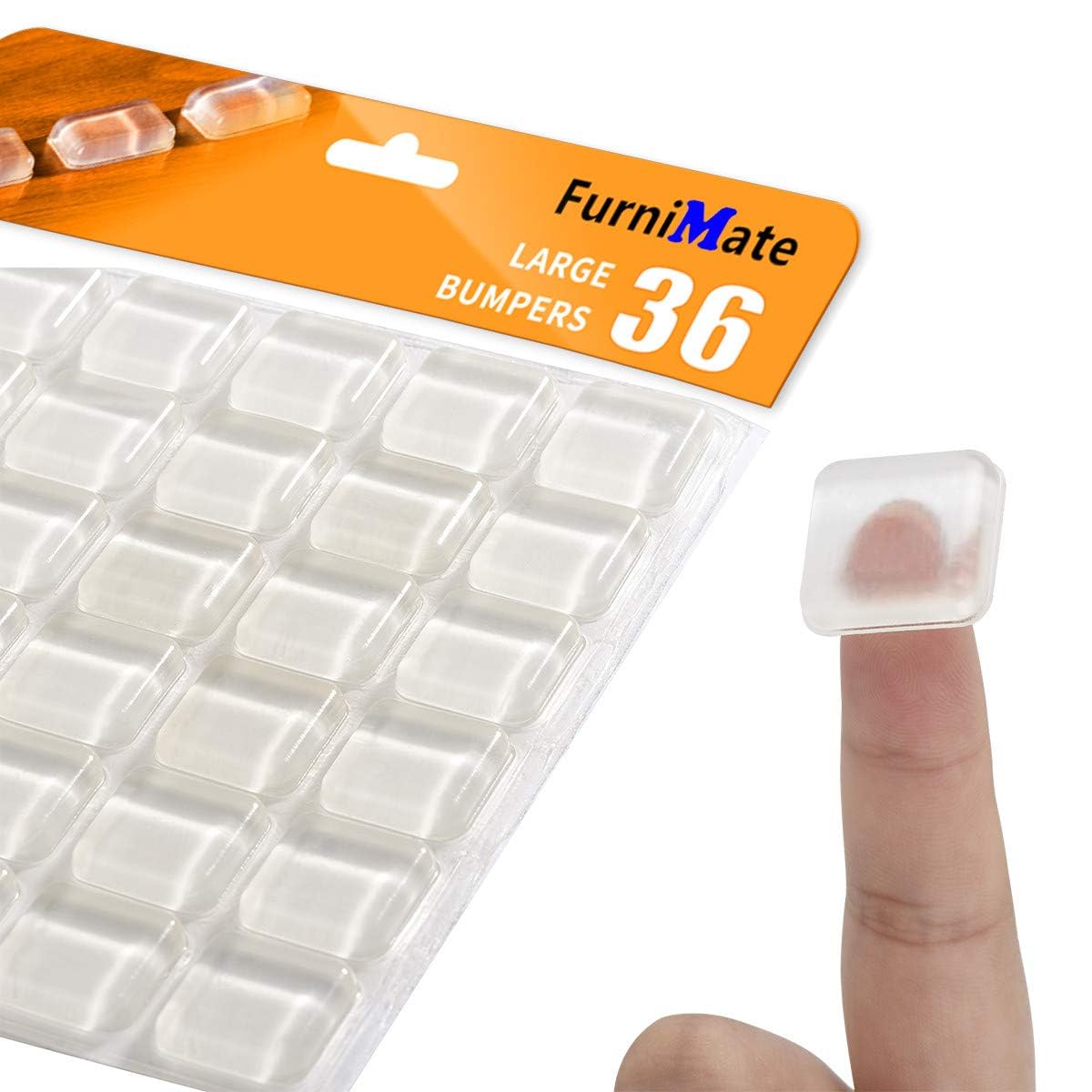 Rubber feet for Cutting Board, Cutting Board Feet Non Slip, 36PCS 4/5 inch Clear Rubber Bumpers Self Adhesive Square