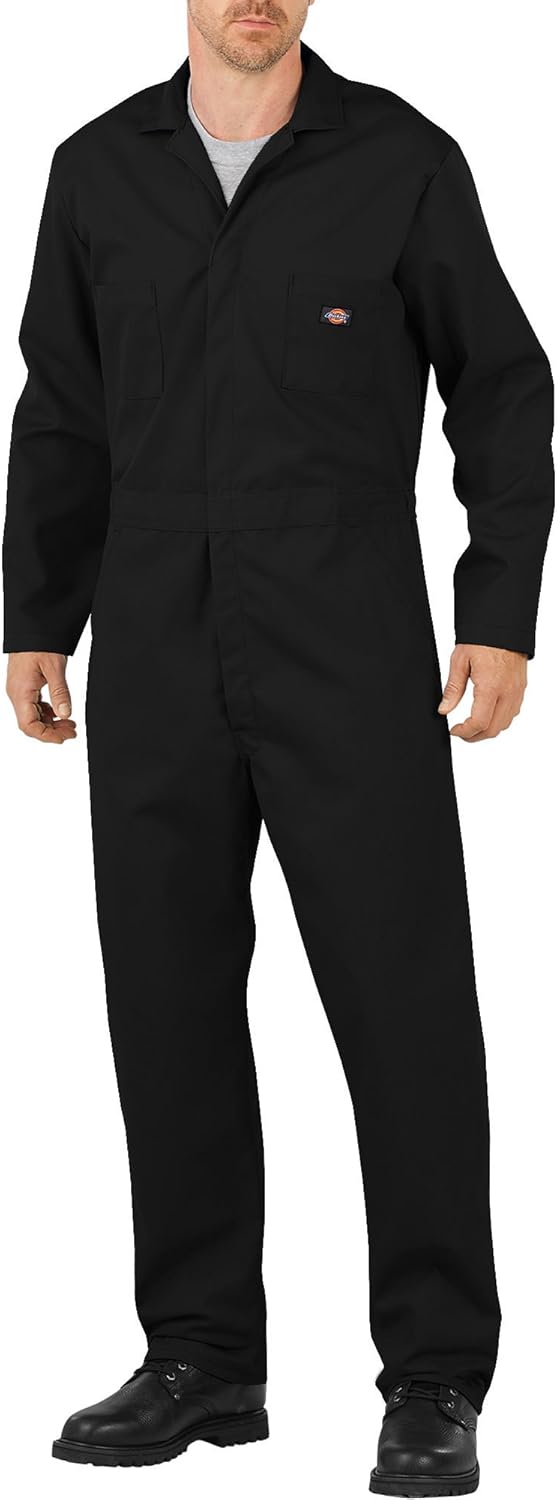 Dickies Men's Long Sleeve Flex Coverall, Black, MS