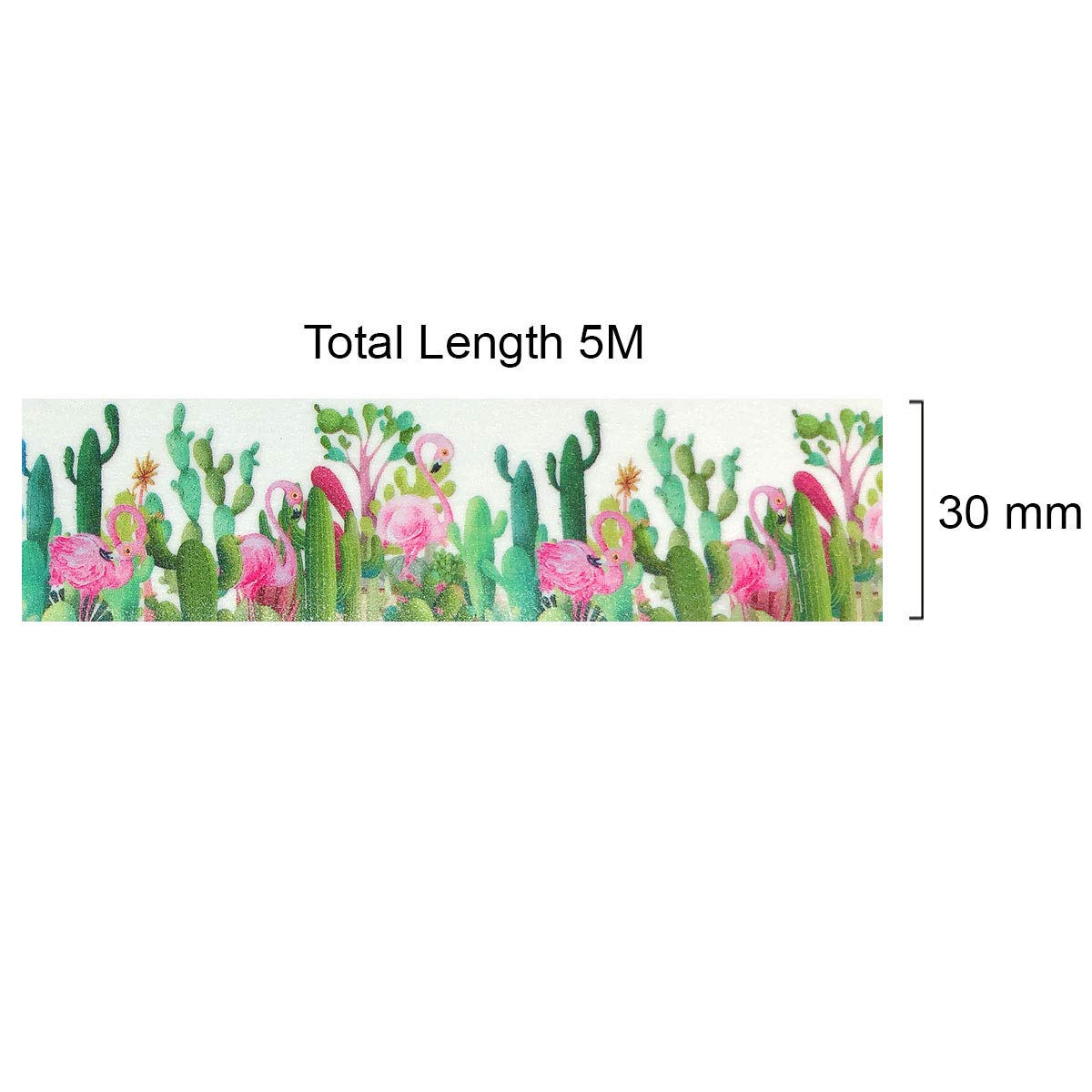 allydrew 和紙マスキングテープ 30mm x 5M サボテン&amp;フラミンゴ