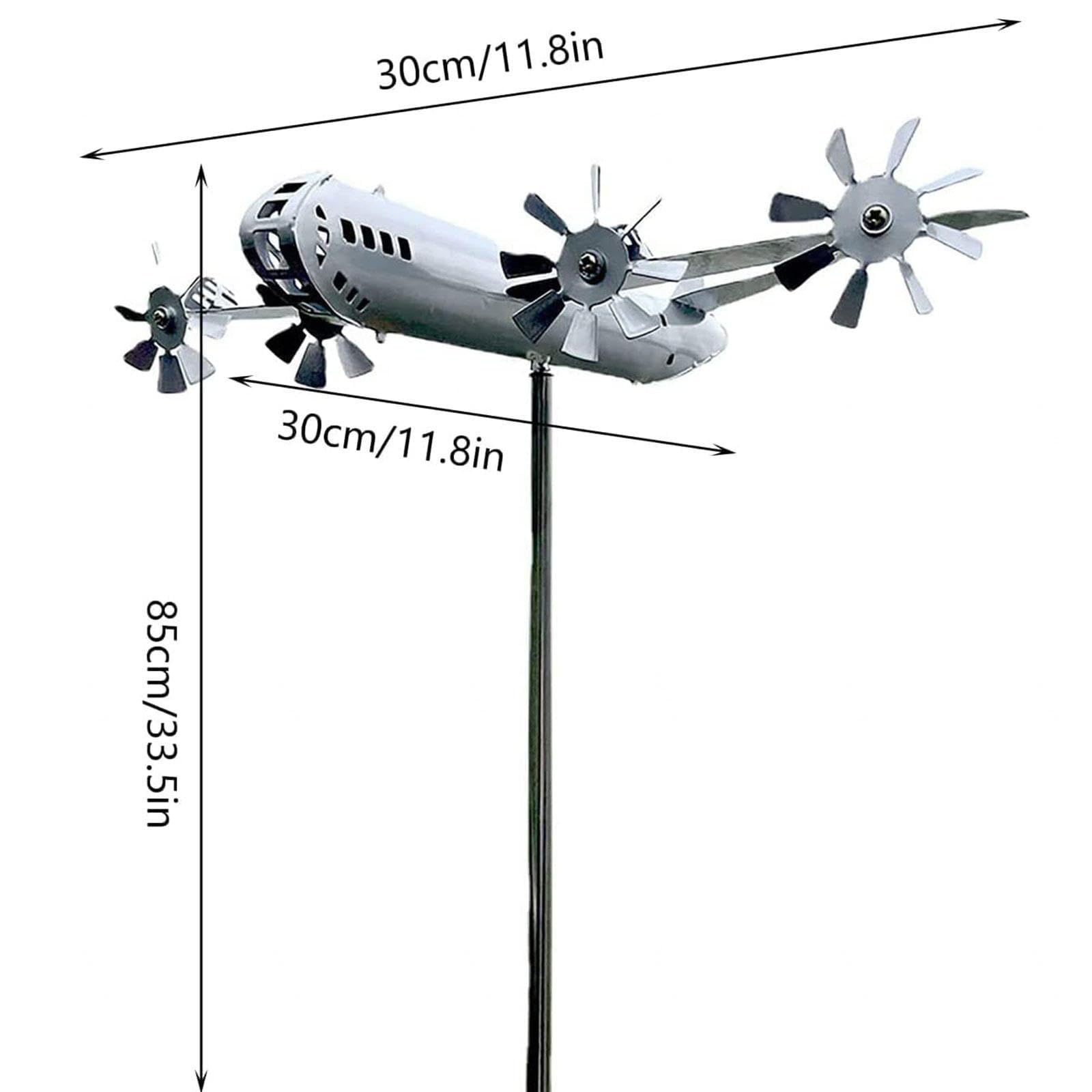 B29 Superfortress Windspiel, Metall Windmuehle, Gartendekoration Metall, WindfäNger, füR Garten Balkon Rasen Garten Dekoration