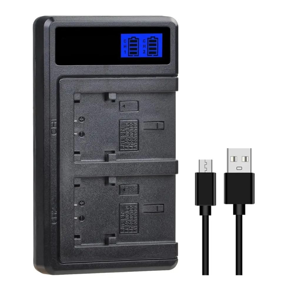NP-FP50 NP FP50 NPFP50 Batería y cargador | Compatible con Sony, NP-FP30 NP-FP50 NP-FP60 NP-FP70 NP-FP71 NP-FP90, DCR-SX40 SX40R.(3Pc set)
