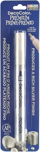 Uchida DecoColor Premium - Marcador de pintura de punta fina, color plateado