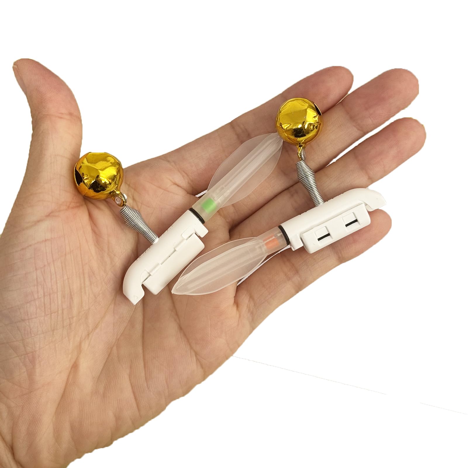 DONGZQAN Lot de 4 cloches d'alarme de pêche, lampes de poche pour indicateur de touche de pêche, indicateur de touche de pêche, cadeau de pêche, indicateur de touche pour pêche nocturne avec chargeur