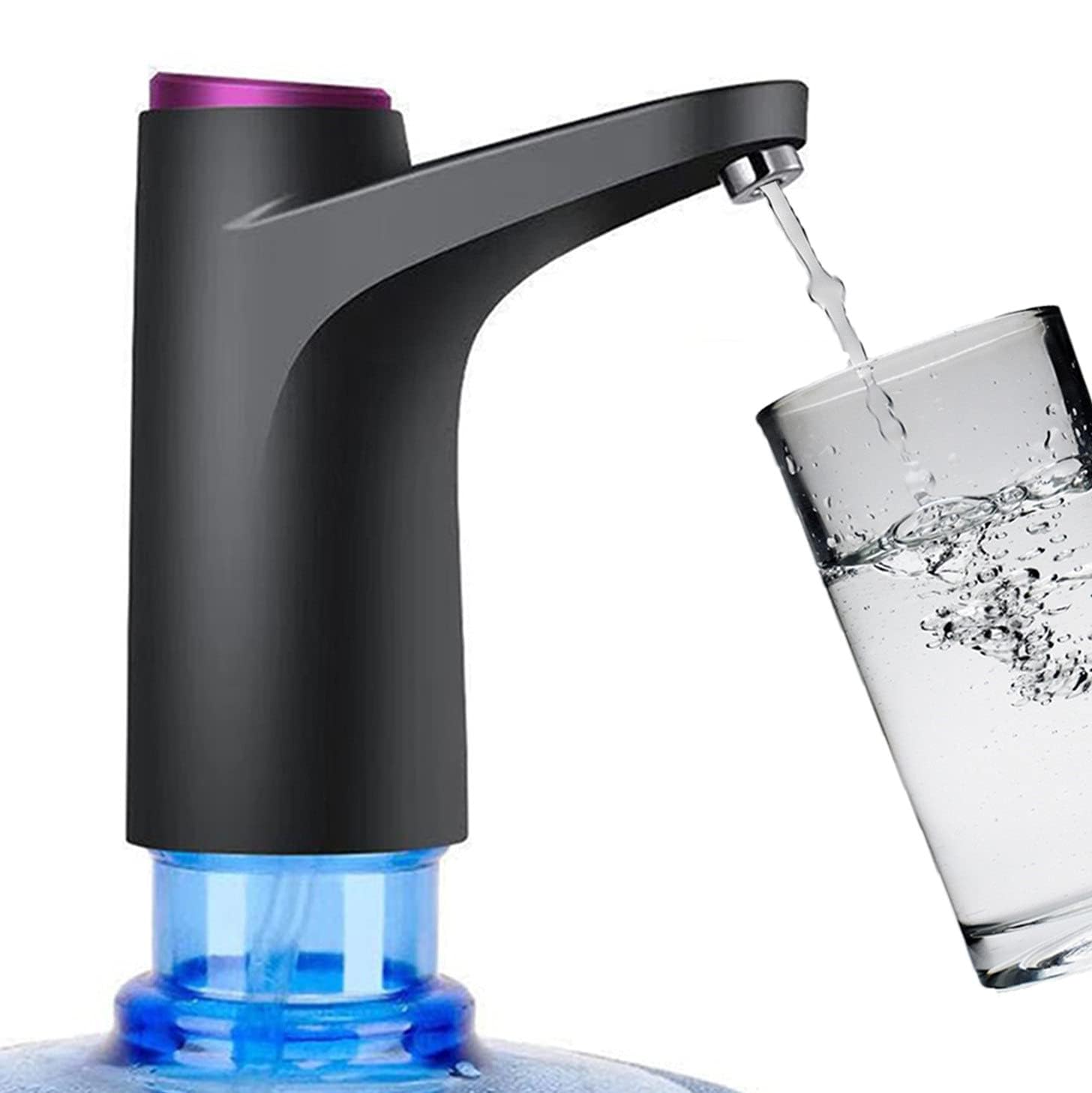 Sweet sevenConvenient 5 Gallon Water Dispenser - Electronic Pump for Home, Office, and Outdoors (Black) - Hassle-Free Hydration Solution