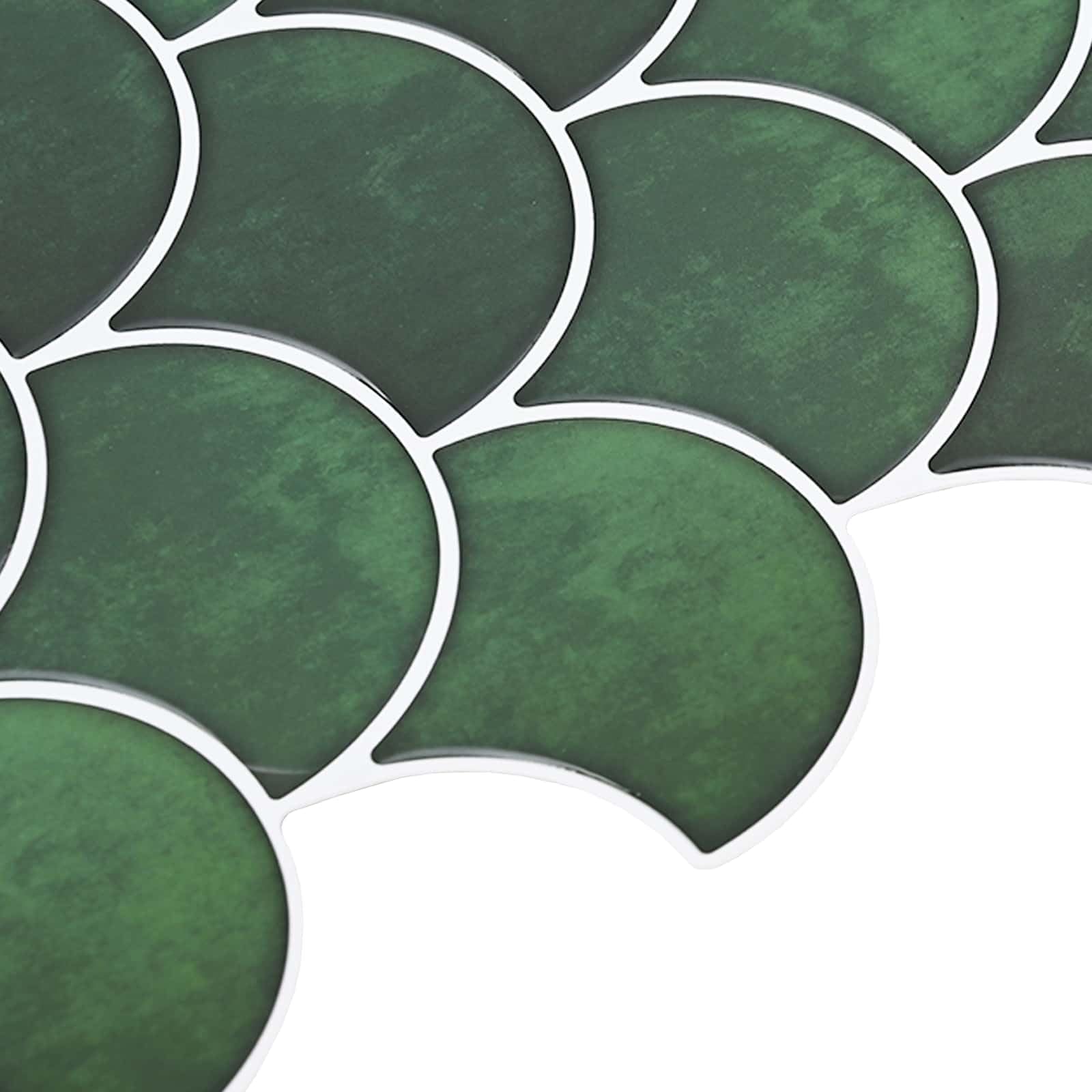 Azulejos de escamas de pescado, 50 unidades, color verde oscuro, 30 x 30 cm, autoadhesivas, resistentes al agua, material de manualidades para decoración de bricolaje, diseño creativo, fácil
