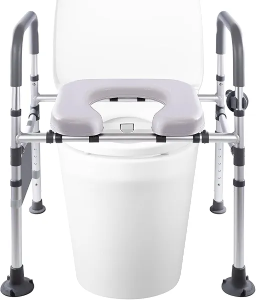 xlkkf Adjustable Raised Toilet Seat with Handles - FSA HSA Eligible Toilet Riser for Seniors & Handicap, Fits Any Toilet, Supports 400lbs