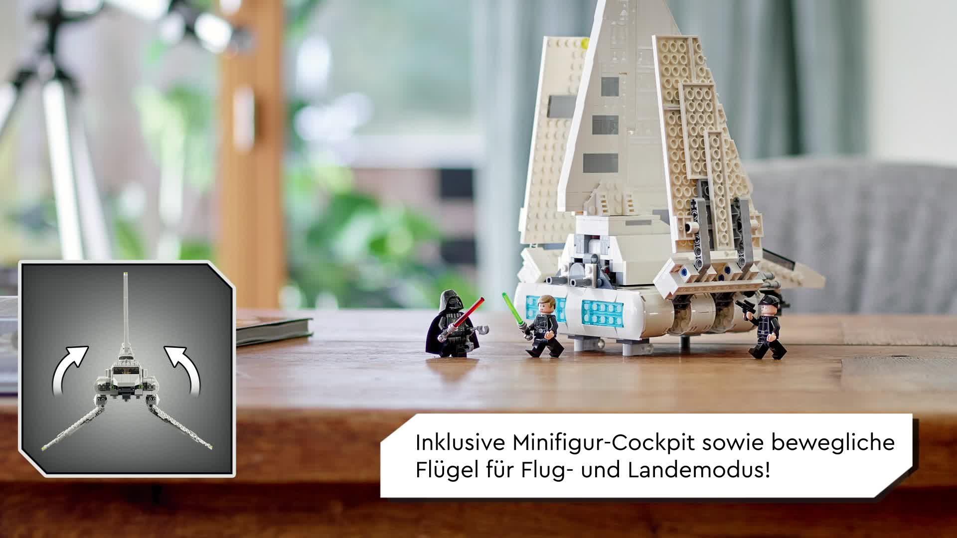 LEGO 75302 Star Wars Imperial Shuttle Bauset mit Luke Skywalker mit Lichtschwert und Darth Vader Minifiguren – Bild 8