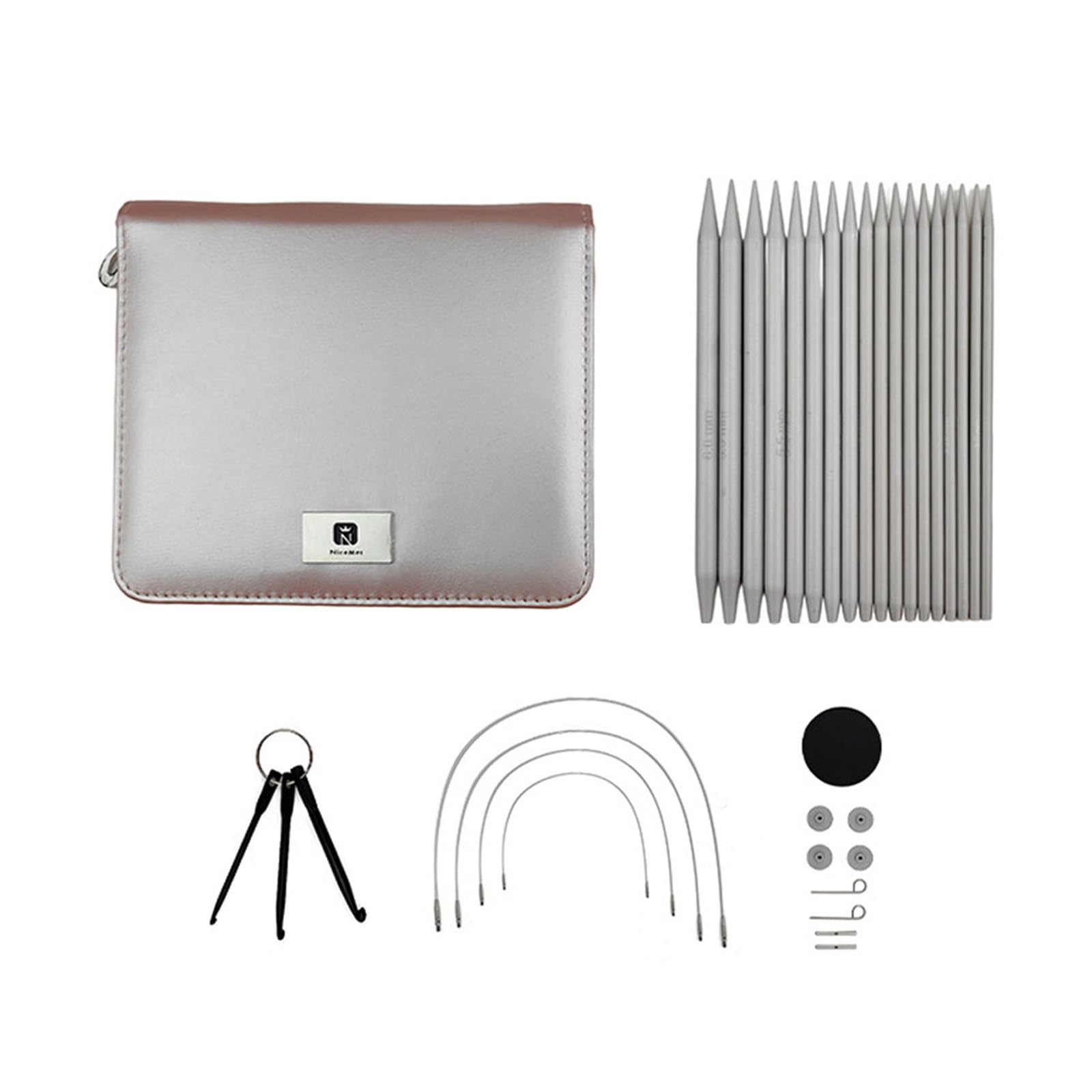 Interchangeable Circular Knitting Needle Set with Case and Accessories Pins 3.0-6.0mm Needle Set with Accessories