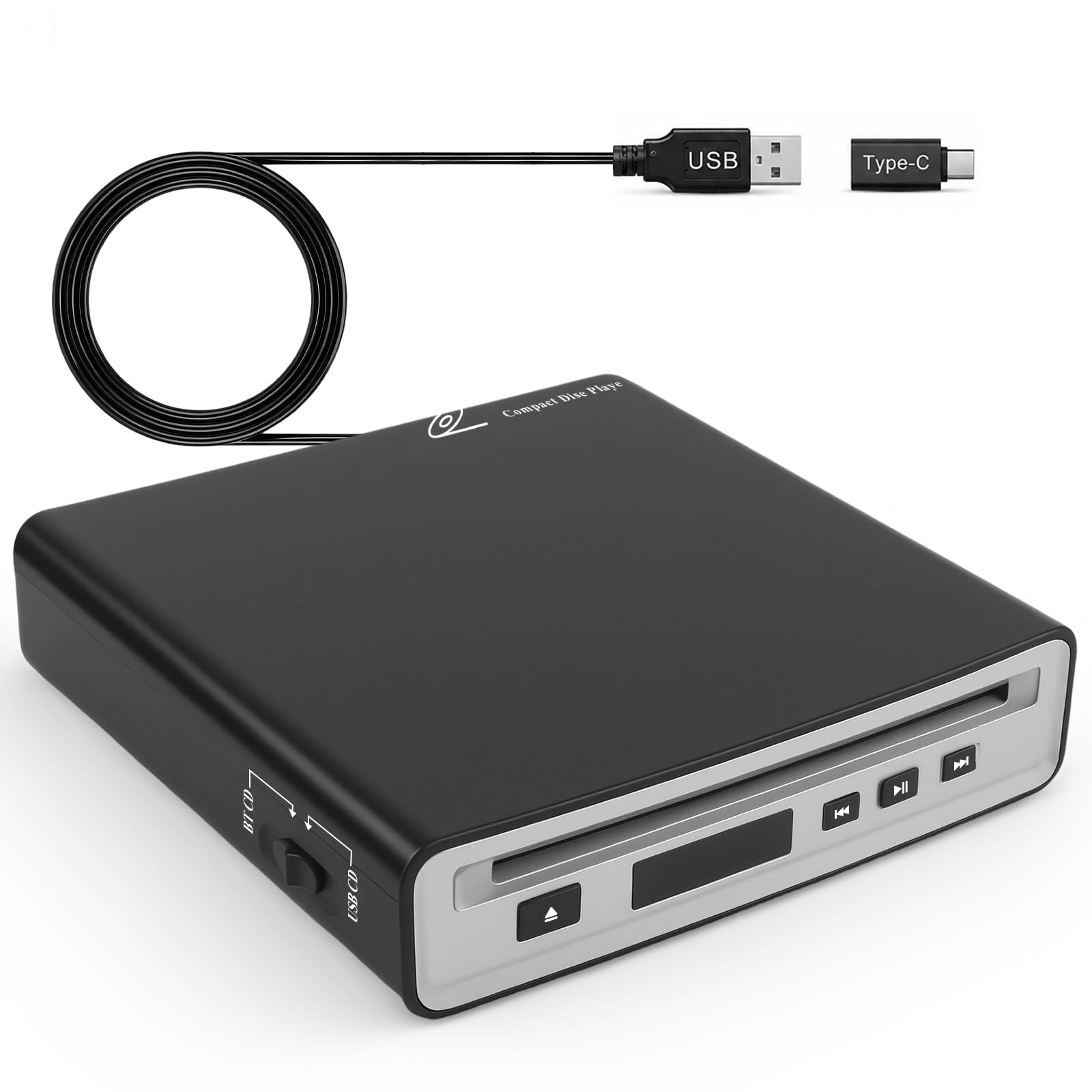 Portable External Bluetooth CD Player for Car | Supports Type-C/USB Connections | Compatible Laptop, MacBook,TV, Bluetooth Speaker Android 4.4 and Above Navigation | High-Fidelity Sound Quality-image-48
