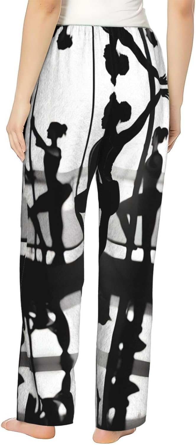 New Love Gymnastics Print Cozy Christmas Pajama Pants,Flannel Pajama Bottoms,Cater To Various Body Types