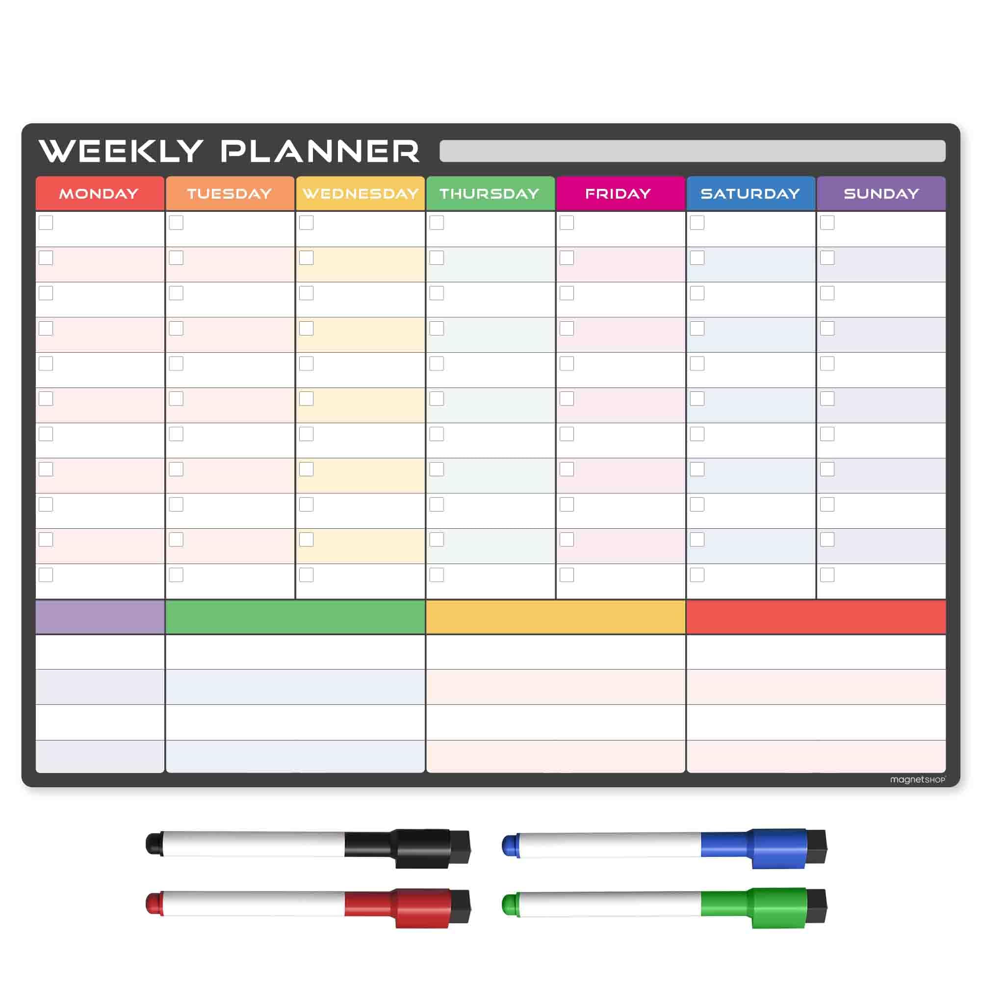 TMS A3 Monthly Planner Whiteboard | Magnetic Fridge Calendar for Meal Prep, Work or Family Planning | Made in The UK | use for to-Do Lists, Notes or Reminders | for Home and Office [42 x 30cm] — image 1