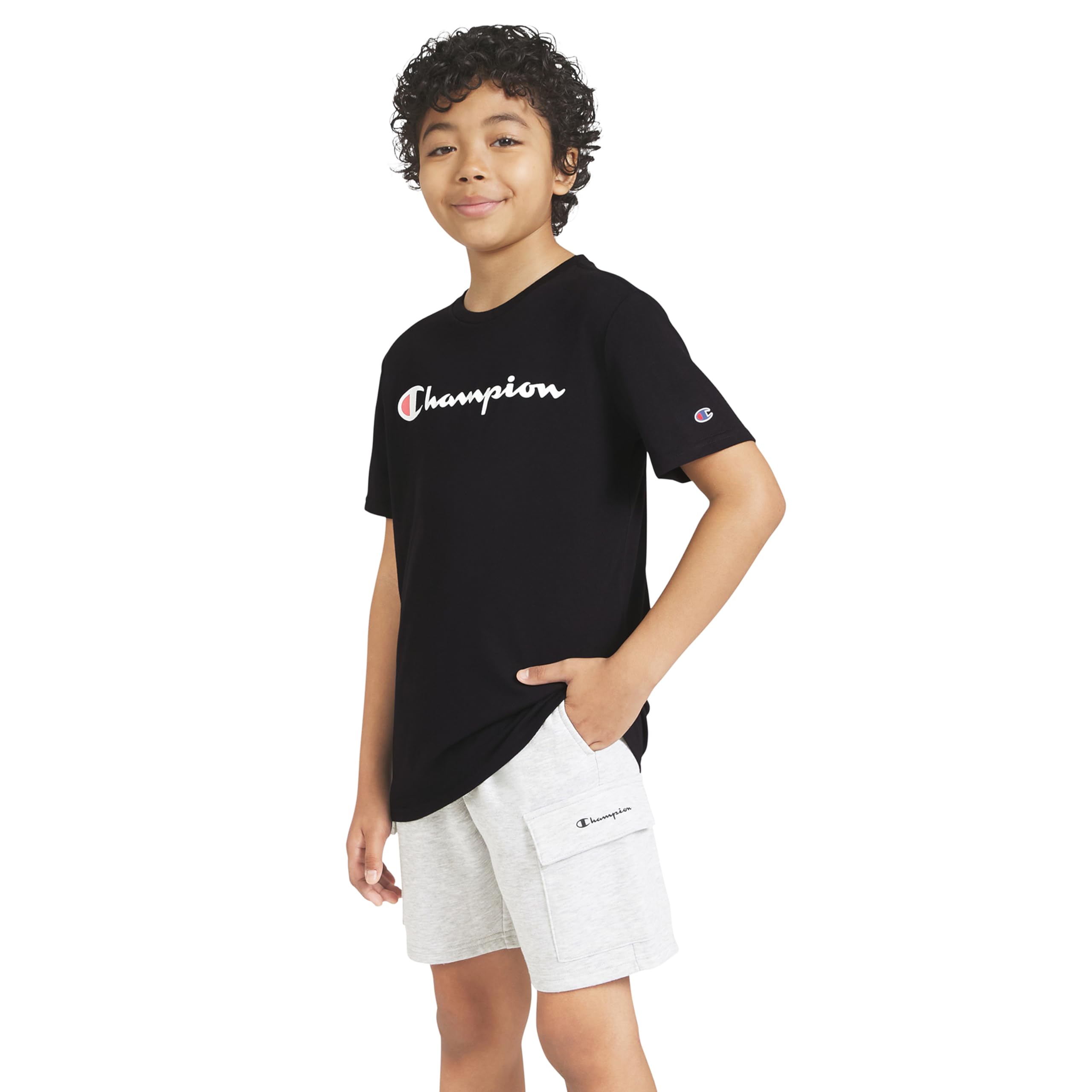 Champion Boys 2 Piece Short Sleeve Shirt and Mesh Shorts Sets