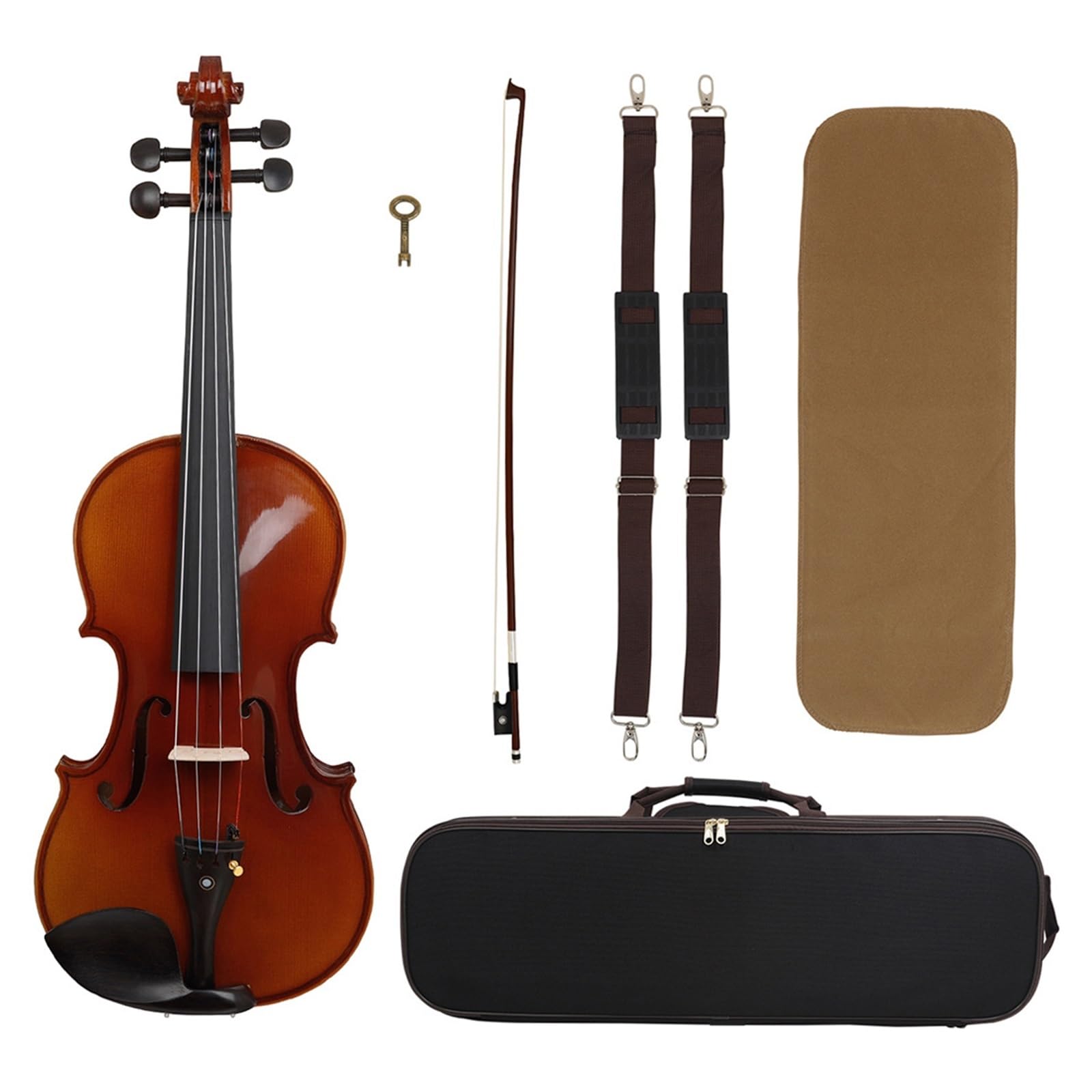 Violino Set Violino 4/4 Fatto A Mano Violino In Abete Rosso E Acero Con Motivo Tigrato Con Scatola Per Pianoforte Con Misurazione Dell'umidità