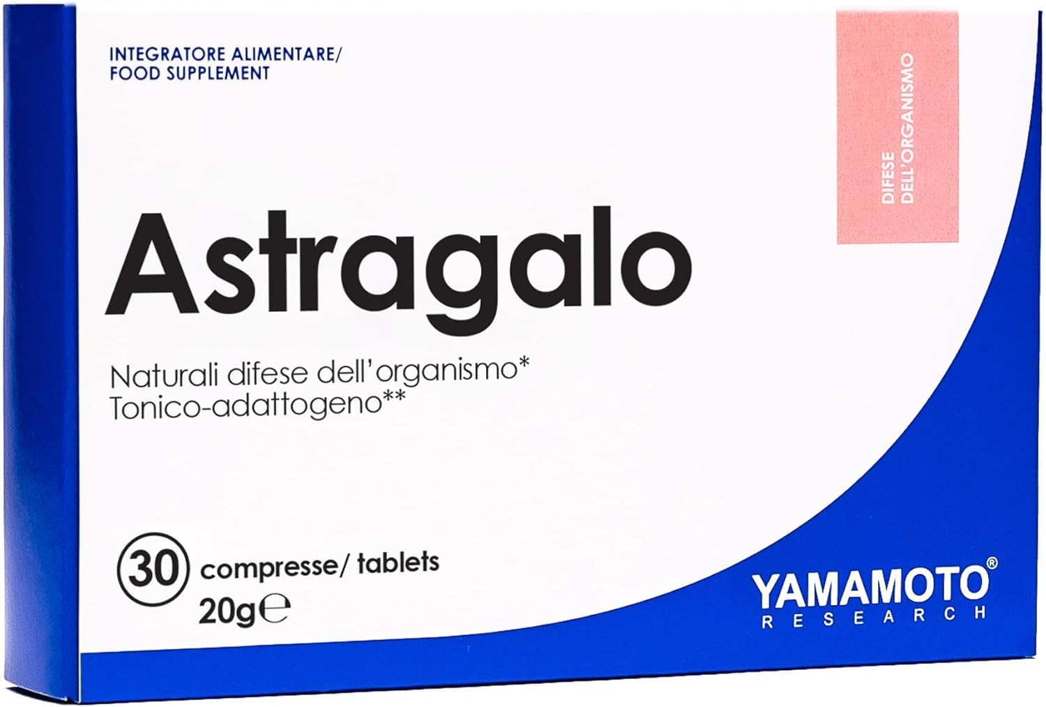 ASTRAGALO Yàmamoto 400 mg - 30 compresse | Titolato 70% Polisaccaridi | ADATTOGENO per DIFESE IMMUNITARIE | VEGANO | SENZA GLUTINE E SENZA LATTOSIO