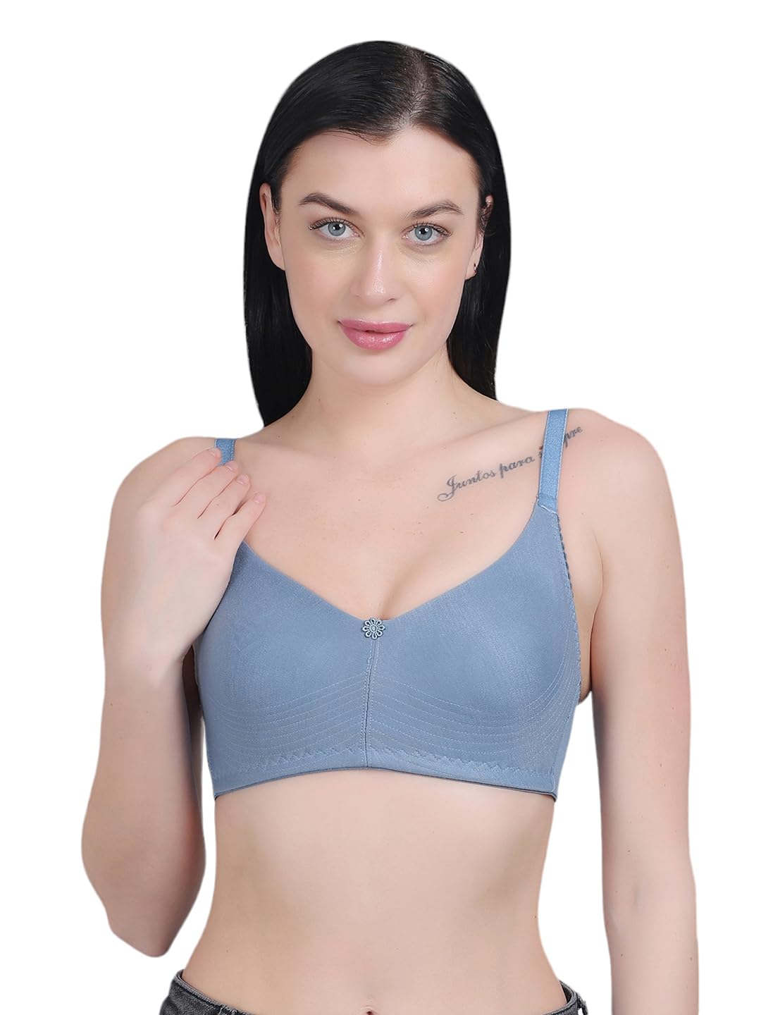 mod & shy Blue Non Padded Non Wired Seamless T-Shirt Bra-picture-14