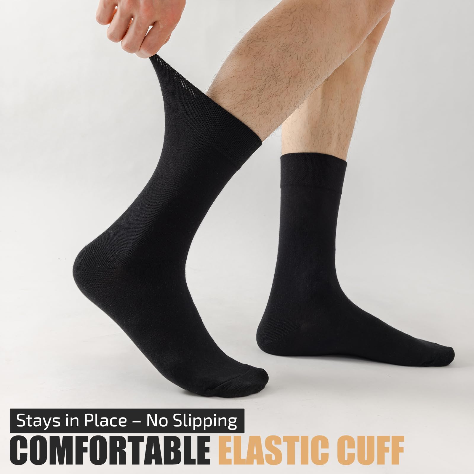 Calcetines Hombre Algodón 5 Pares - Finos Vestir Suaves, Transpirables, Cómodos y Duraderos - Uso Multiestación